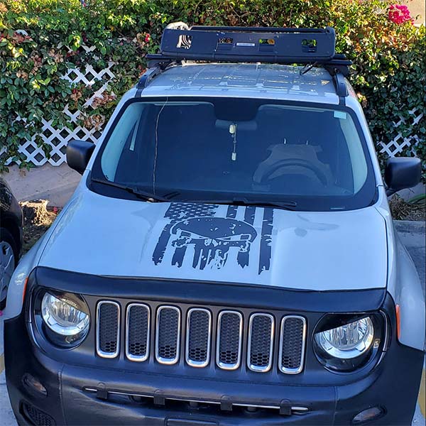 Well-maintained Jeep hood decal after 5 years