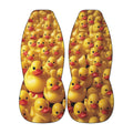 Rubber duck front car seat covers with yellow ducky print pattern on universal bucket seats