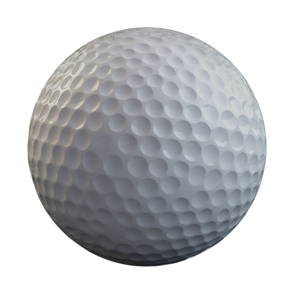 Golf ball spare tire cover side view showing white fabric grommet construction and trim