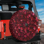 Romance Bloom spare tire cover alternate view featuring lush red rose floral repeat graphic