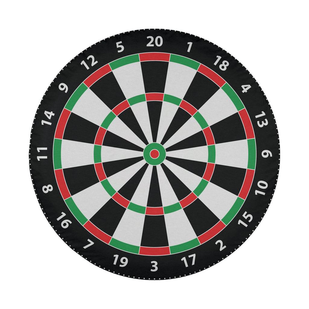 Classic Dartboard tire cover lifestyle photo showing red green segments mounted on Jeep Wrangler