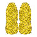 a pair of yellow duck-shaped objects, each filled with numerous yellow duck images, creating a visually striking and playful design.