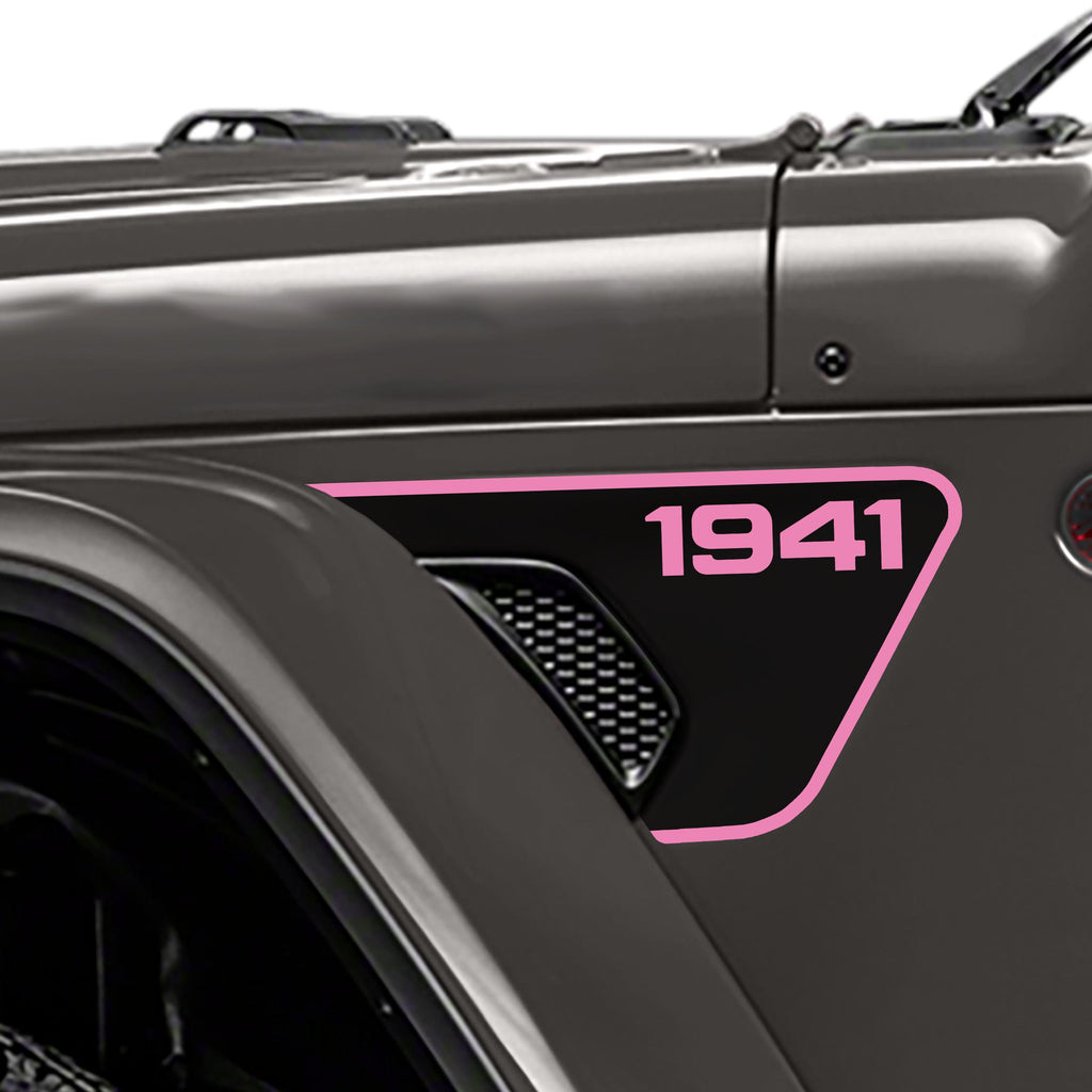 1941 2 Color Blackout Fender Vent Decal Set - Fits Wrangler JL/JLU & Gladiator JT