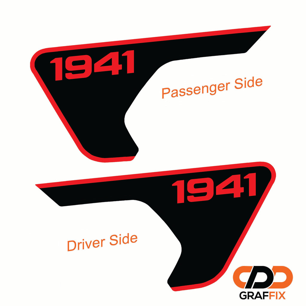 1941 2 Color Blackout Fender Vent Decal Set - Fits Wrangler JL/JLU & Gladiator JT