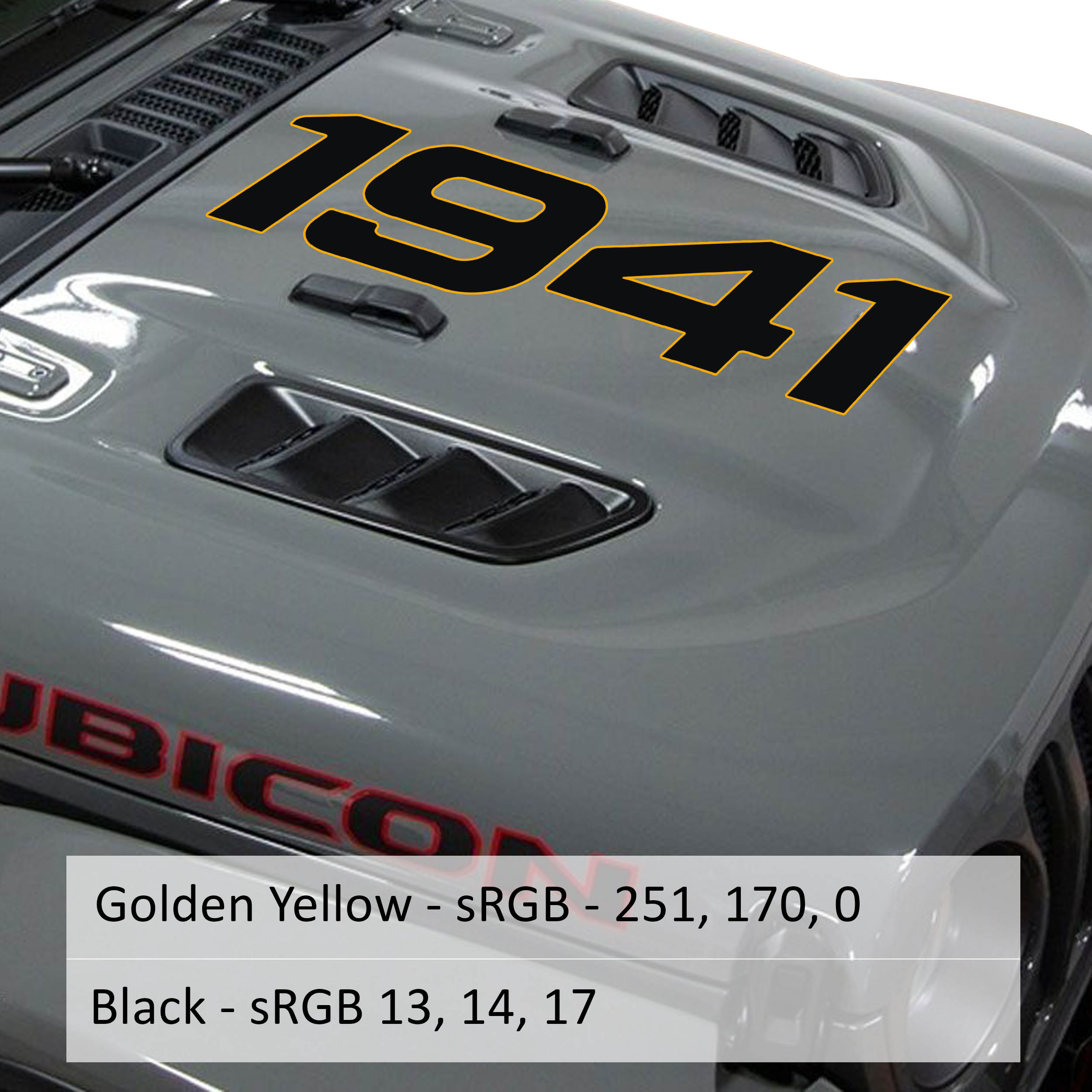 1941 Center Hood Vinyl Decal