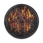 Charcoal grill spare tire cover fabric and grommet closeup detail view