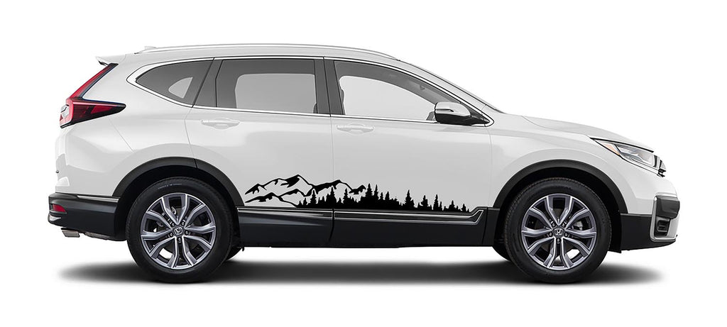 Mountain Forest 2Pcs Side Panel Vinyl Decal Fits Honda CRV 2017 - 2022