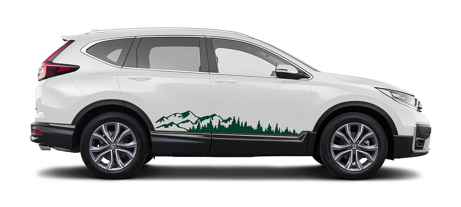 Mountain Forest 2Pcs Side Panel Vinyl Decal Fits Honda CRV 2017 - 2022