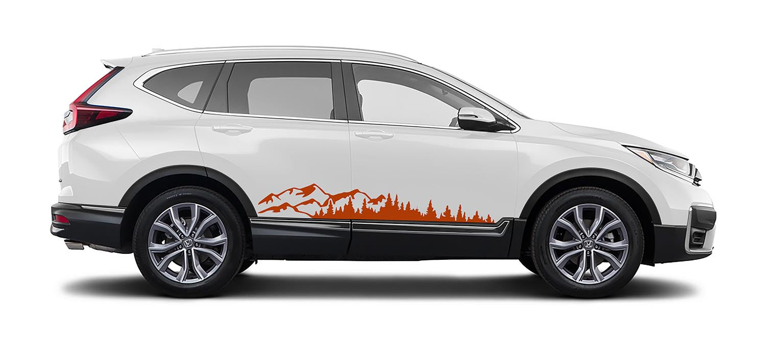 Mountain Forest 2Pcs Side Panel Vinyl Decal Fits Honda CRV 2017 - 2022