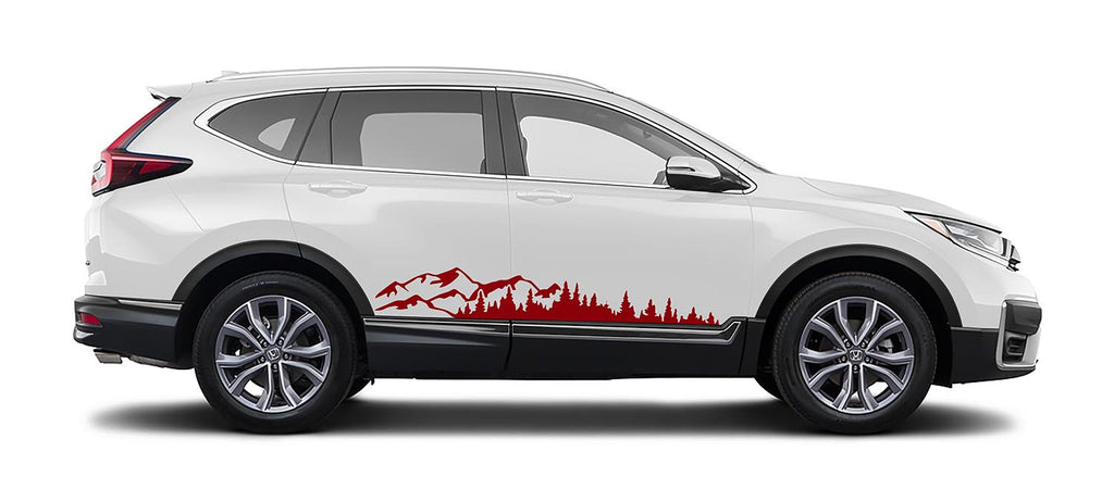 Mountain Forest 2Pcs Side Panel Vinyl Decal Fits Honda CRV 2017 - 2022