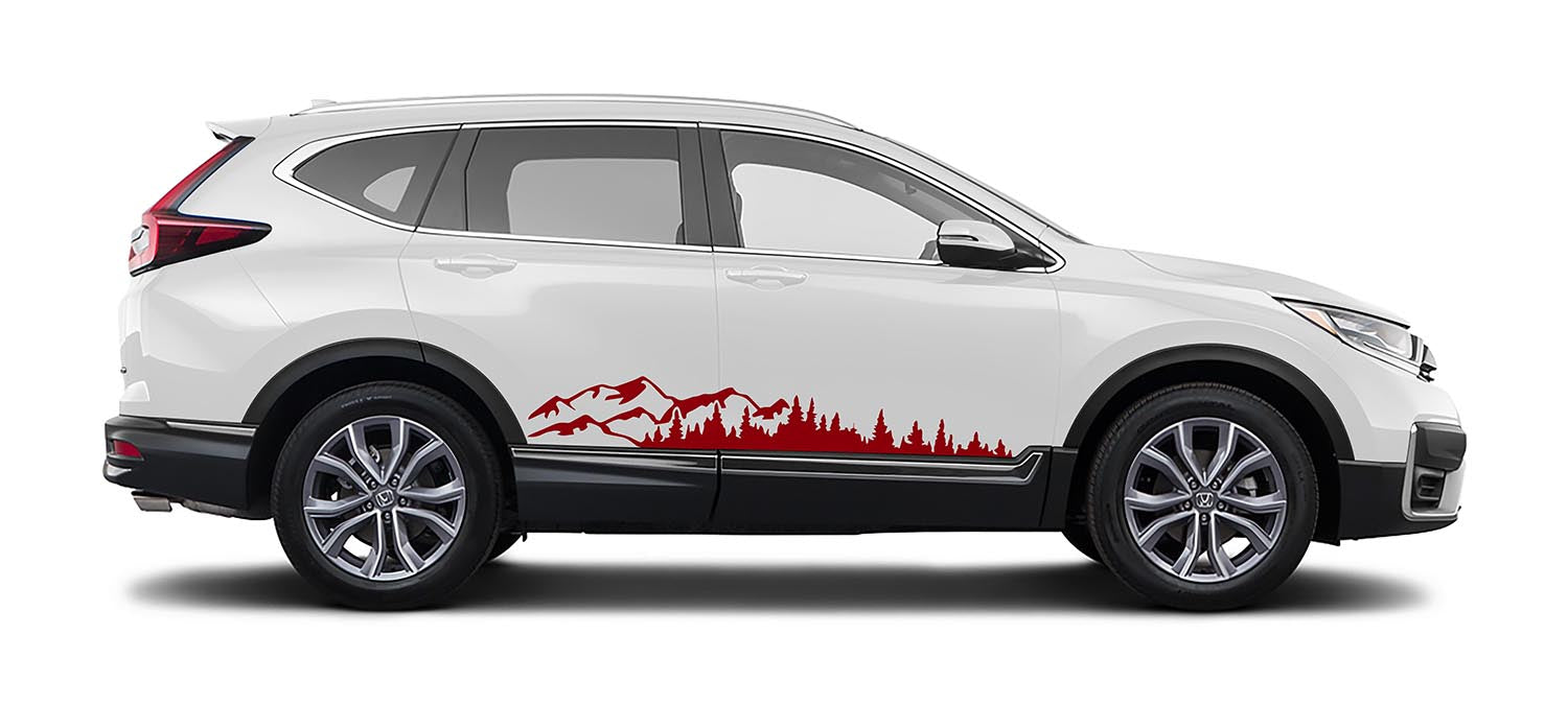 Mountain Forest 2Pcs Side Panel Vinyl Decal Fits Honda CRV 2017 - 2022
