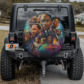 Black History leaders tribute spare tire cover featuring civil rights icons and portraits