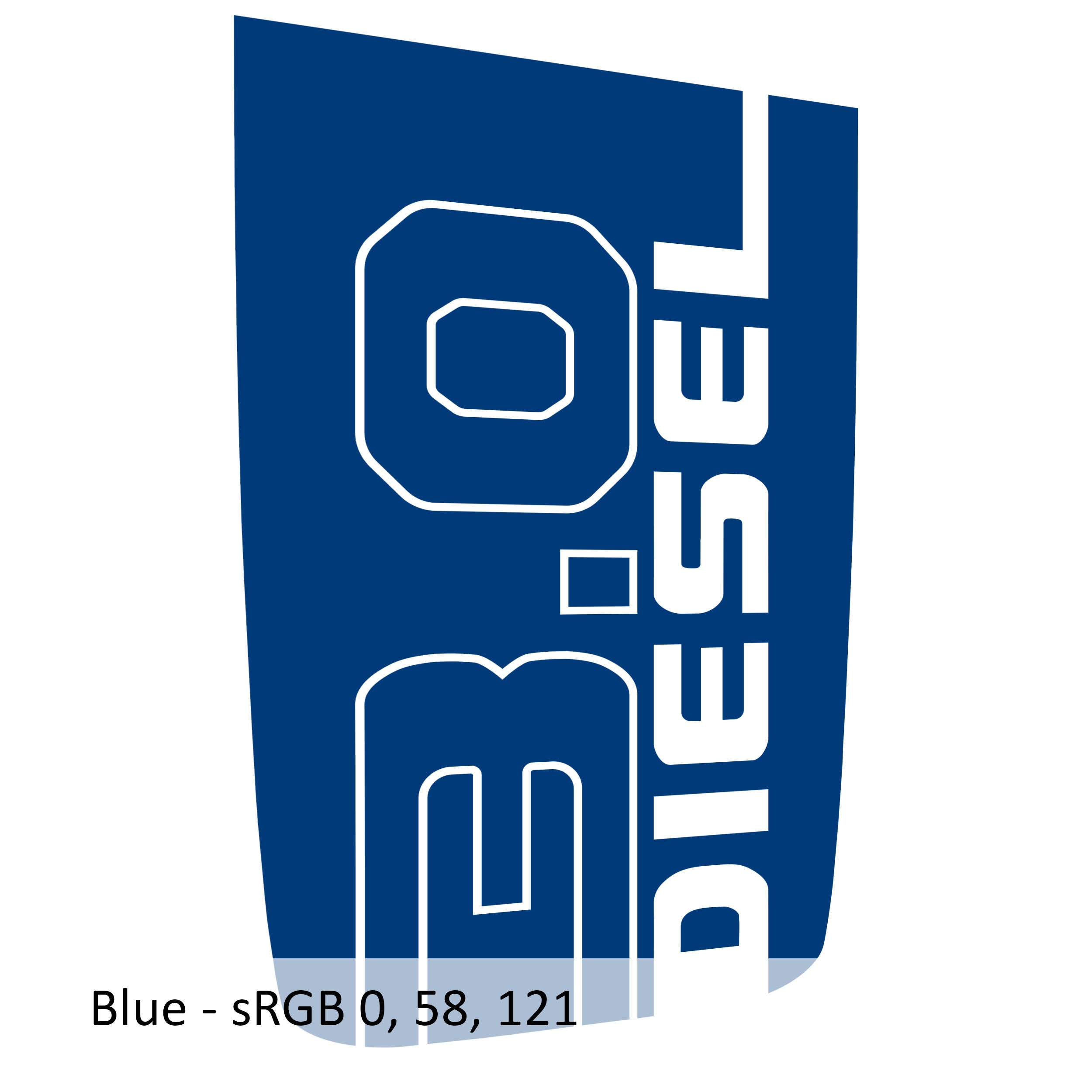 Blue 3.0 Diesel Power Dome center hood decal swatch for Wrangler JL Rubicon hood