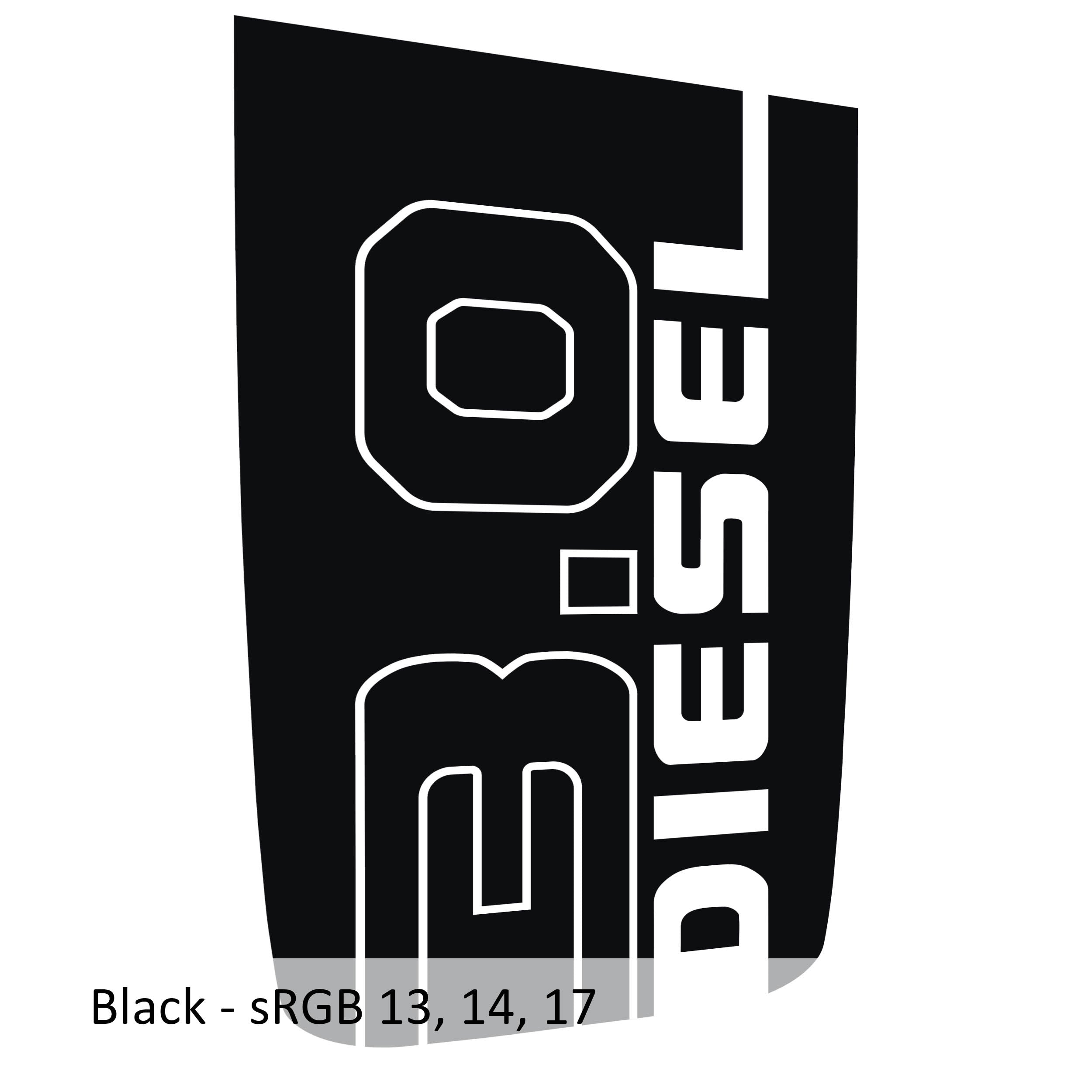 Black 3.0 Diesel Power Dome center hood decal color swatch for Wrangler JL Rubicon