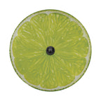 Lime fruit spare tire cover with green citrus slice graphic and zesty sliced lime design