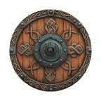 Viking Celtic shield spare tire cover fabric and grommet closeup detail