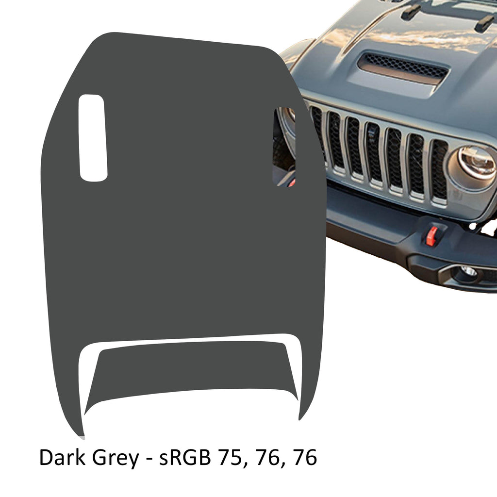 Dark grey JL JT Mojave 392 clawed foot blackout hood decal on transparent transfer sheet preview
