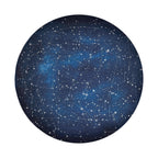 Constellation Star Map spare tire cover front view detailed white star lines on blue night sky