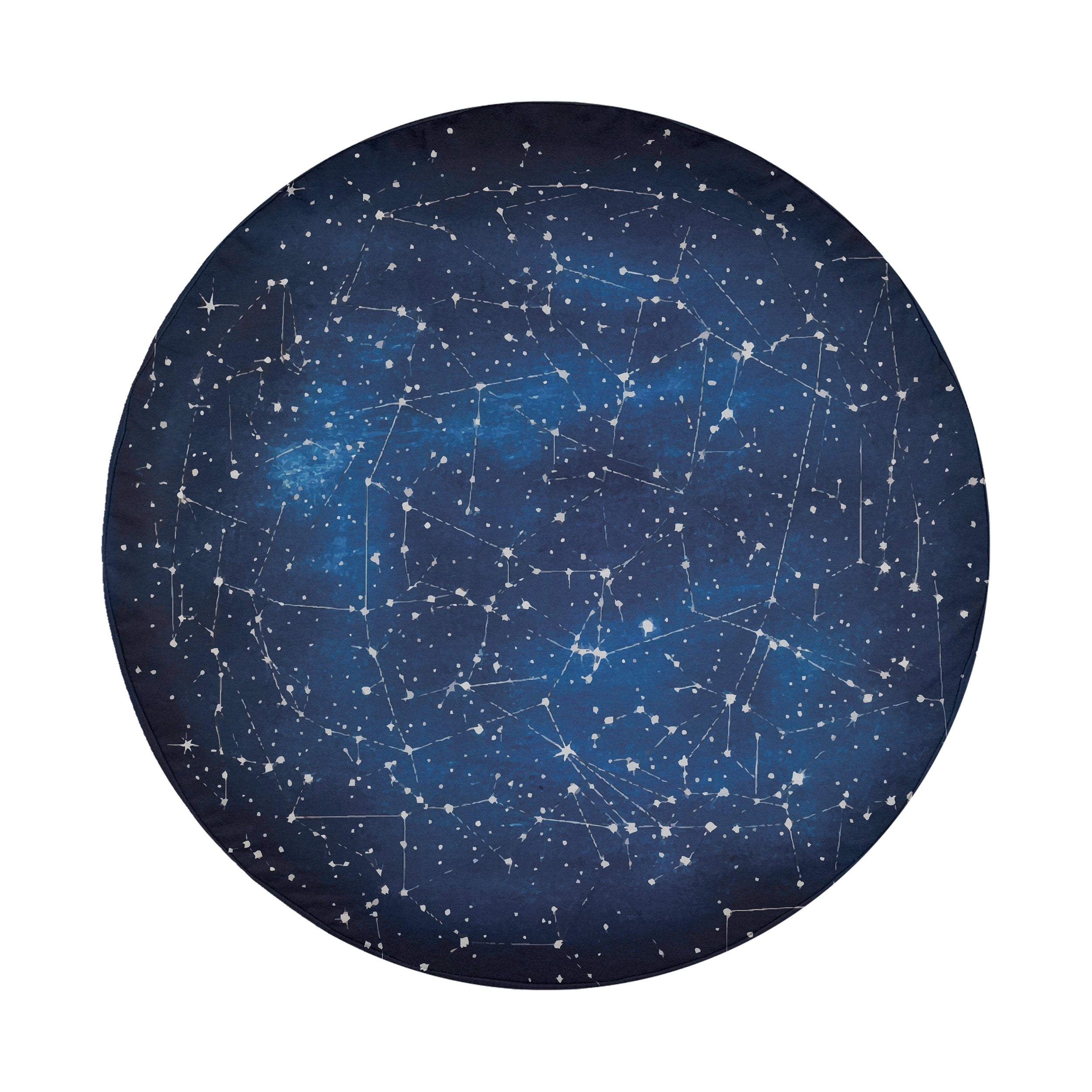 Constellation Star Map spare tire cover front view detailed white star lines on blue night sky