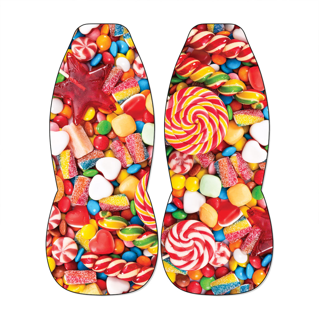 a vibrant assortment of colorful candies and sweets, including lollipops, jelly beans, and other confections, arranged in a visually appealing manner.