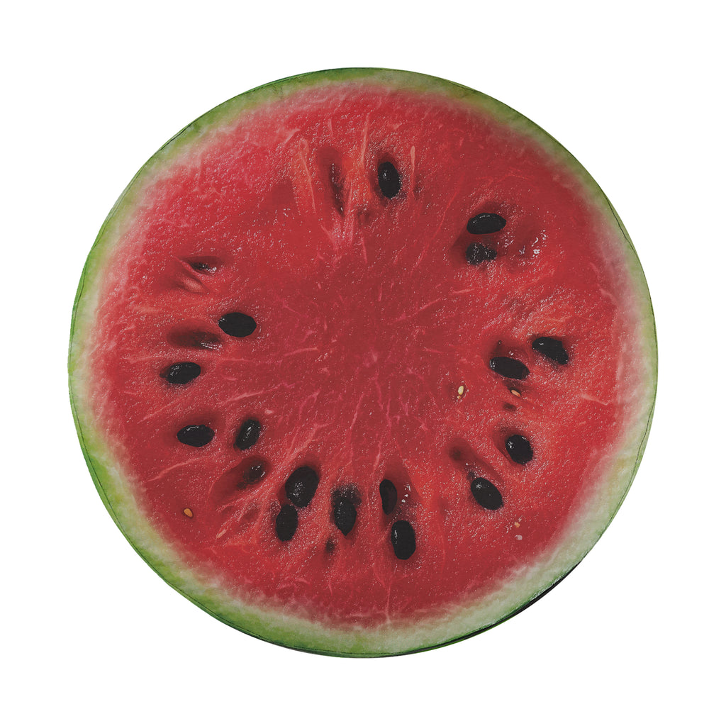 Watermelon half spare tire cover with juicy pink fruit slice and green rind summer design