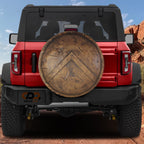 Spartan 300 Shield design printed spare tire cover with optional backup camera hole by Graffix