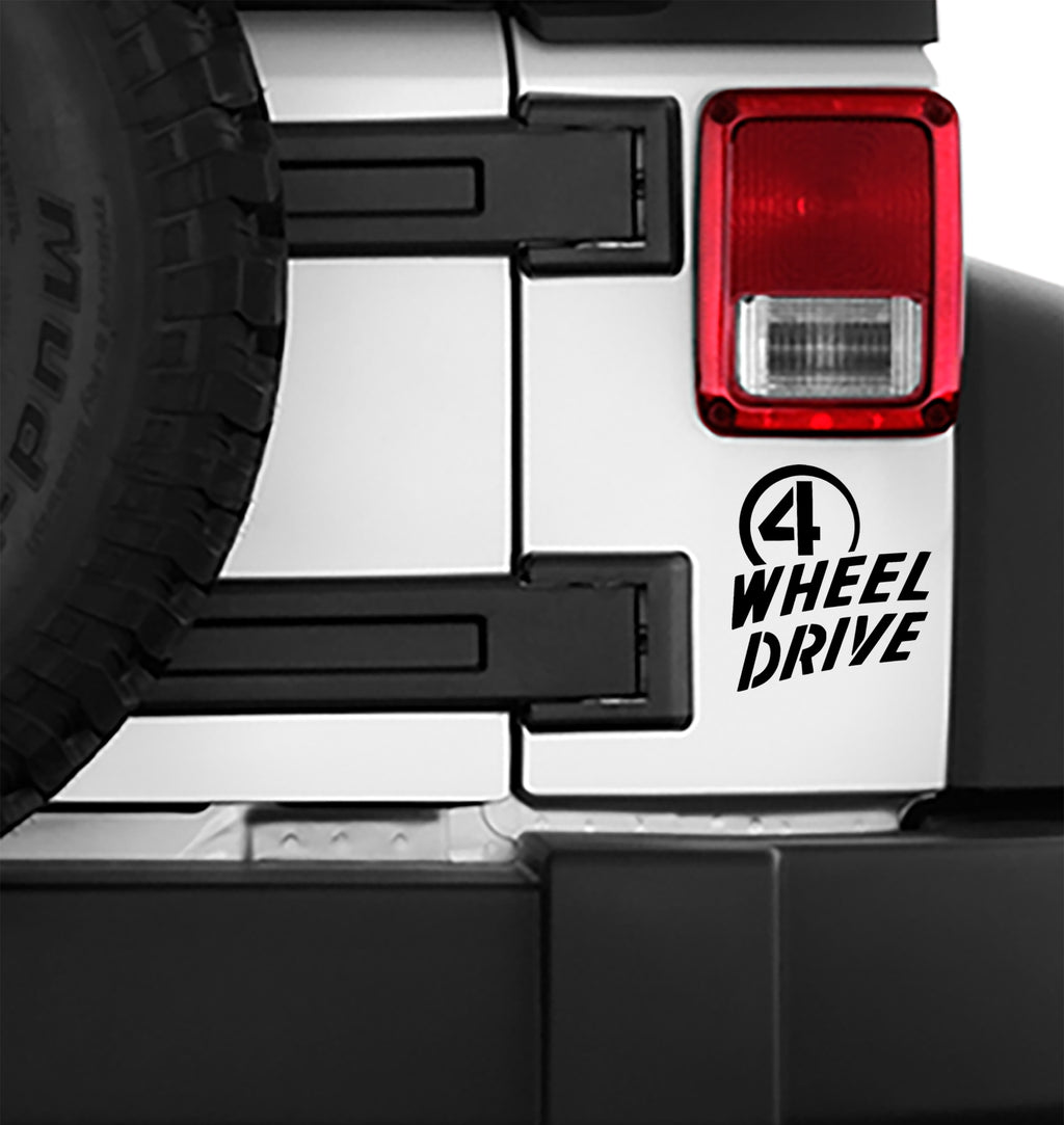 Jeep Wrangler Willys 4 Wheel Drive Logo Vinyl Decal