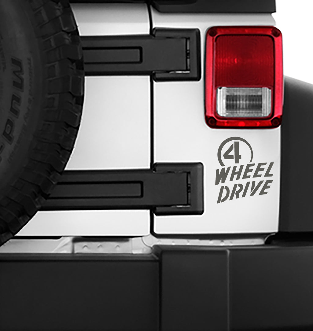 Jeep Wrangler Willys 4 Wheel Drive Logo Vinyl Decal