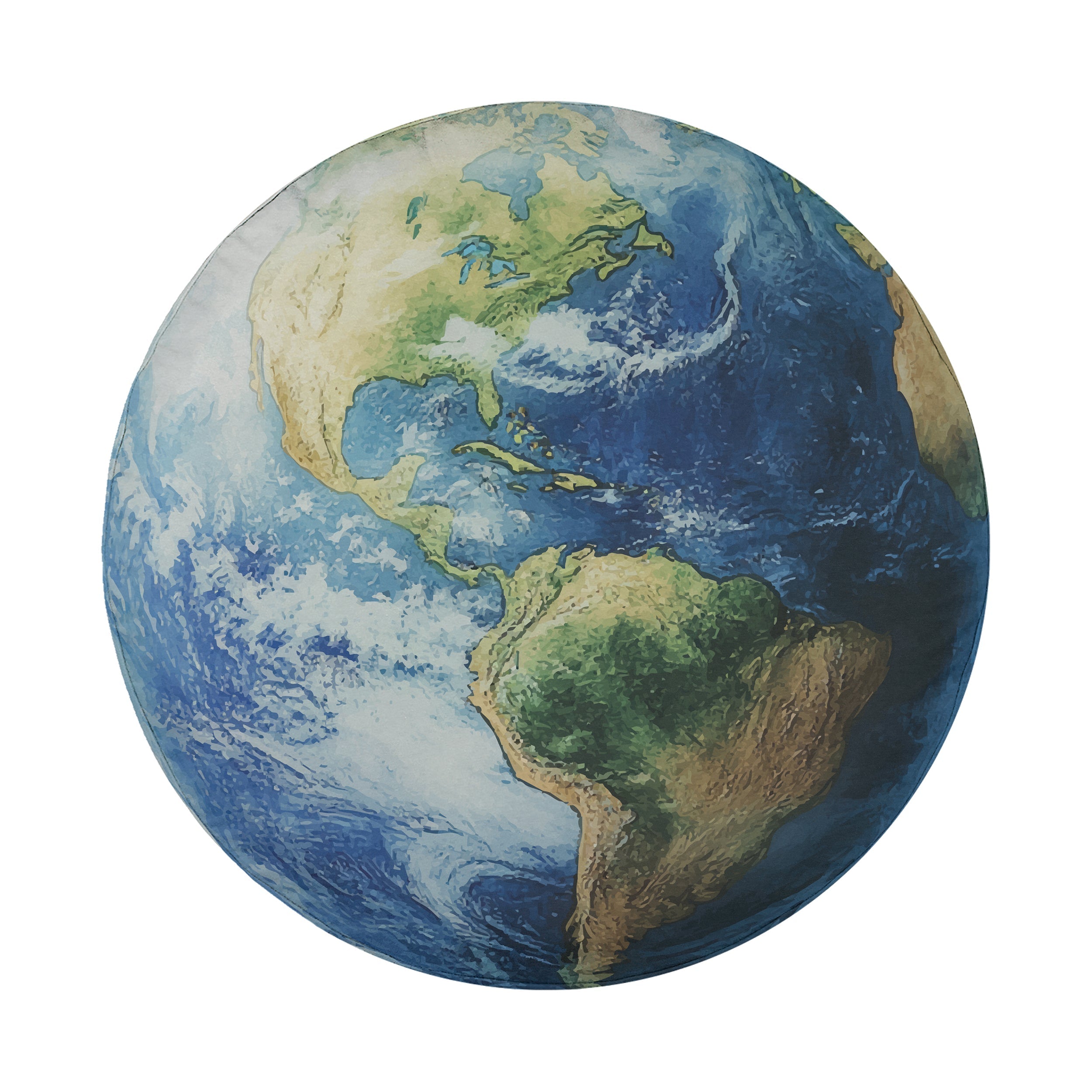 Planet Earth spare tire cover shown installed on rear of Jeep vehicle