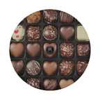 Chocolate Wheel spare tire cover on black Jeep Wrangler showing rich chocolate Valentine treats art