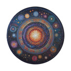 Side product shot of Galaxy Mandala spare tire cover showing depth profile and edge construction