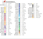 Oracal 651 vinyl color swatch chart showing available colors for custom text Jeep hood lettering decals