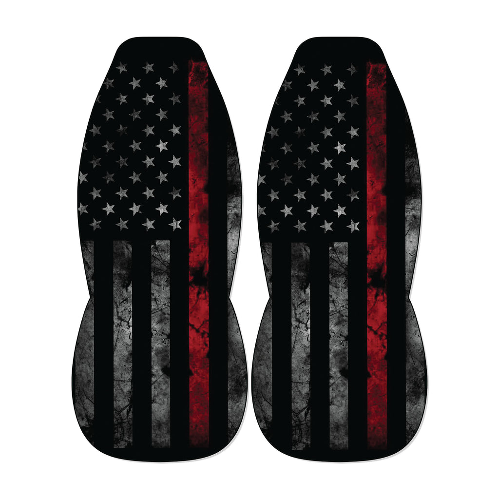 two black and red striped objects with a distressed appearance, resembling a flag or a piece of artwork.