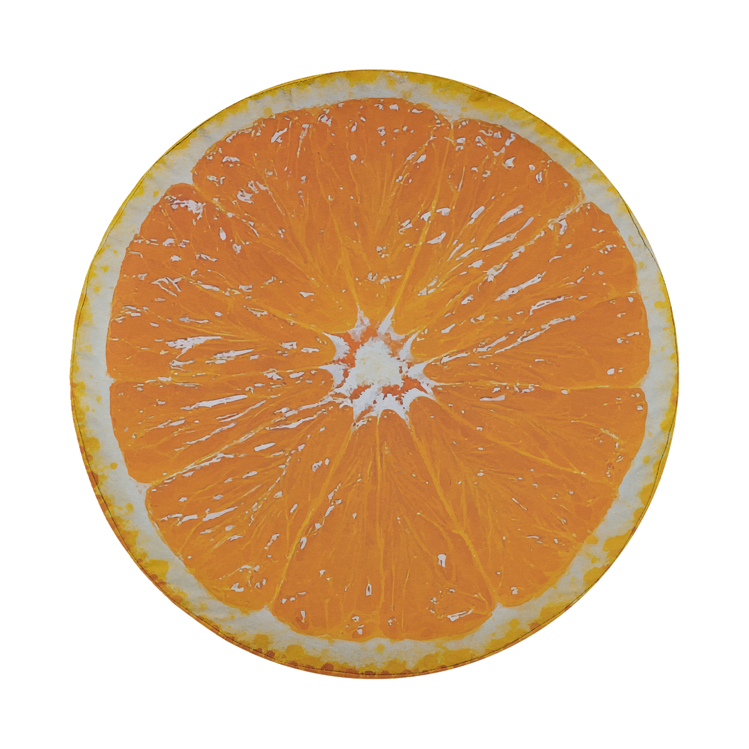 Orange fruit spare tire cover with vibrant citrus slice graphic and bright orange peel design
