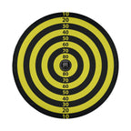 Magnetic style dart board spare tire cover detail with bold blue red yellow segment pattern