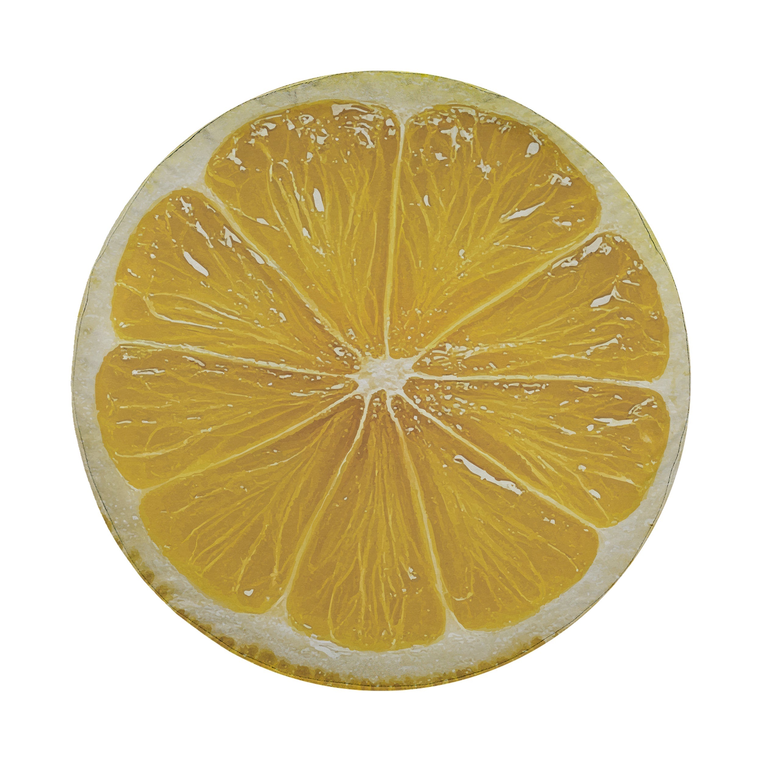 Lemon fruit spare tire cover with yellow citrus slice graphic and juicy sliced lemon design