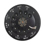 Vintage rotary phone dial spare tire cover flat product view with white letters and numbers