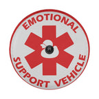 Emotional Support Vehicle rubber ducky red medical star spare tire cover flat front view with text ring