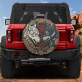 Skoll and Hati Viking wolves spare tire cover with Norse mythology design