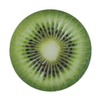 Kiwi fruit spare tire cover with green sliced kiwifruit graphic and seeded center design