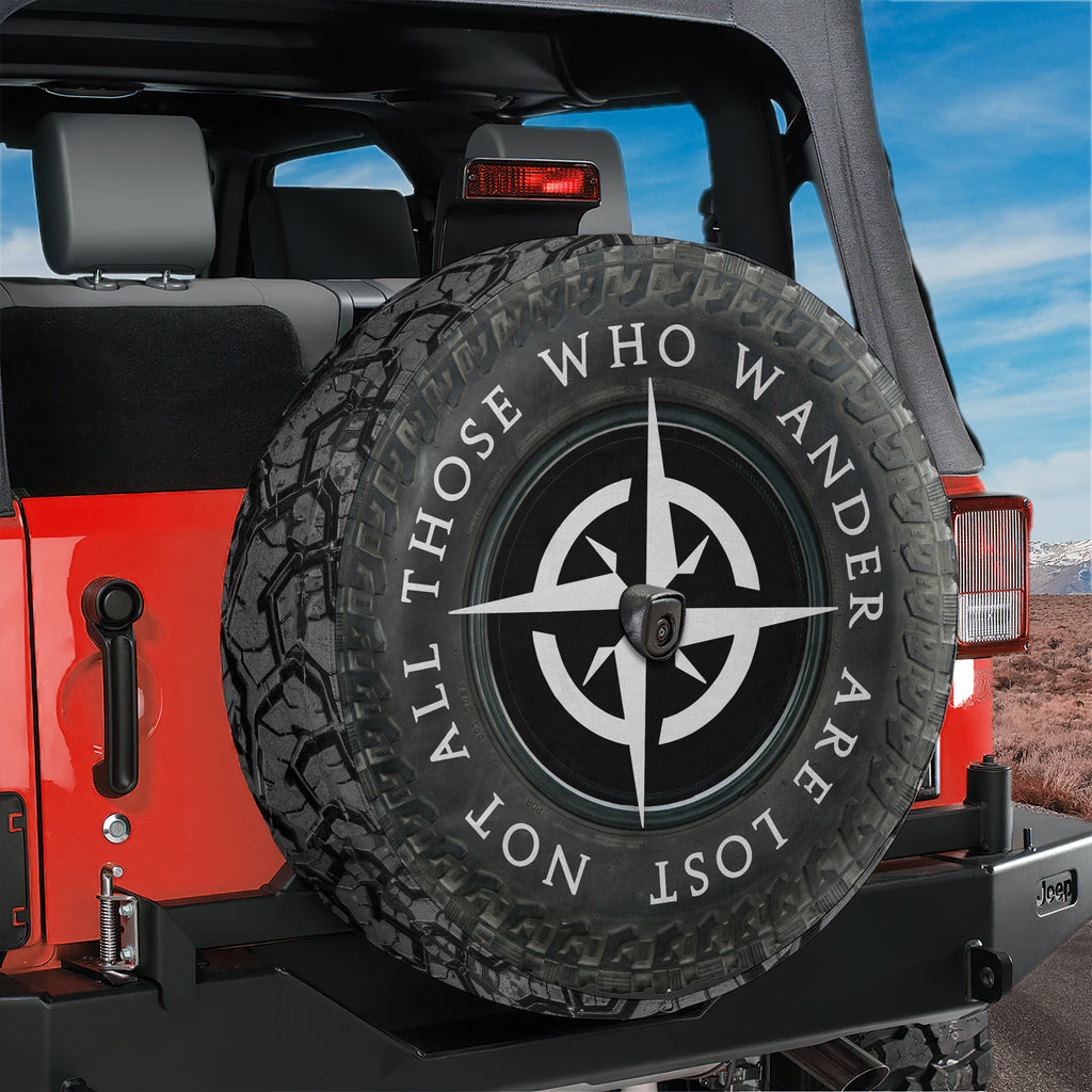 All-Terrain Wanderer adventure spare tire cover with rugged outdoor design