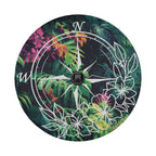 Tropical Compass Adventure spare tire cover view of compass rose surrounded by tropical leaves