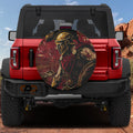 Spartan Warrior design printed spare tire cover with optional backup camera hole by Graffix