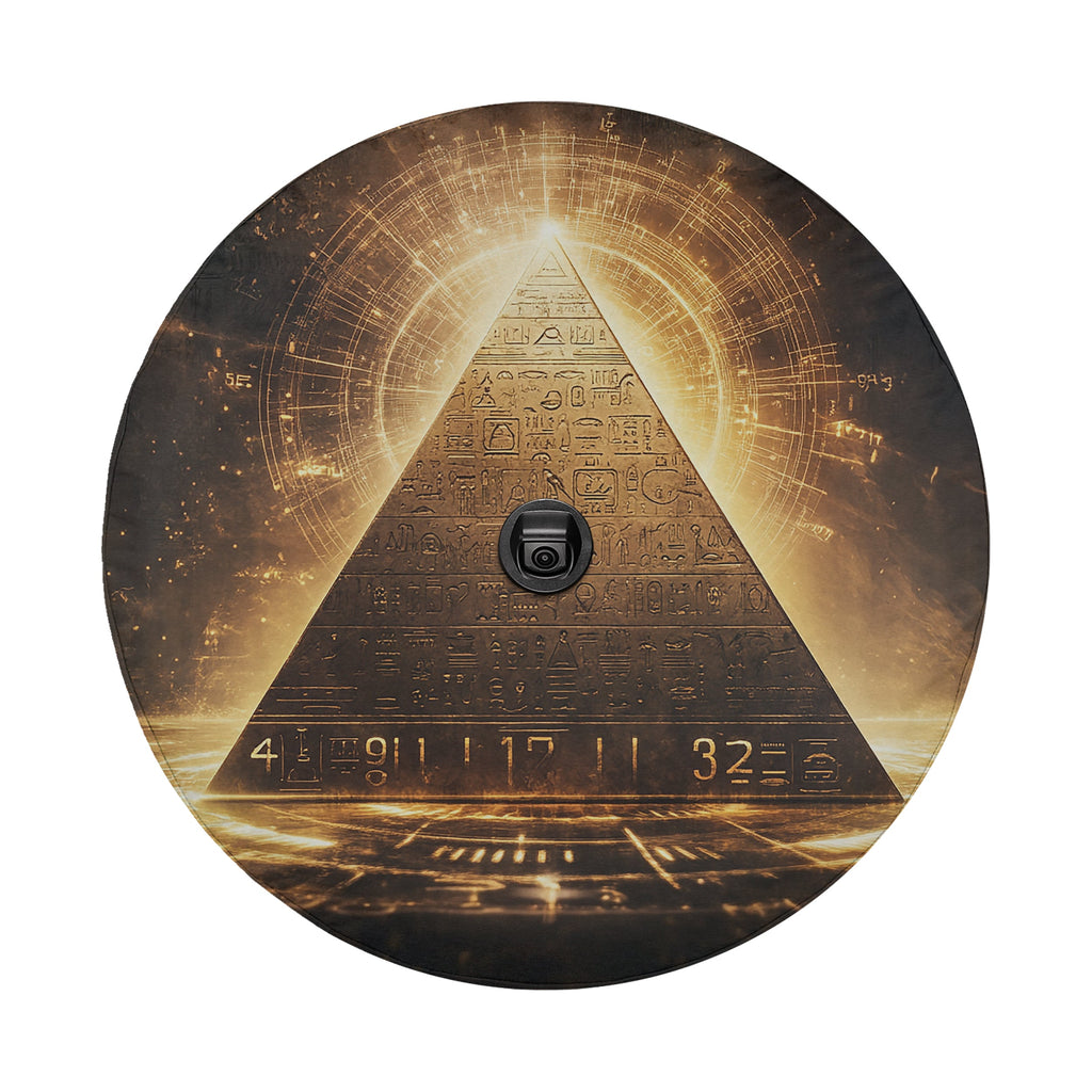 Golden Pyramid of Secrets spare tire cover alternate angle full graphic