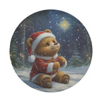 Twinkle Bear Dreams spare tire cover front circular product shot with bear and moon nightscape on white background