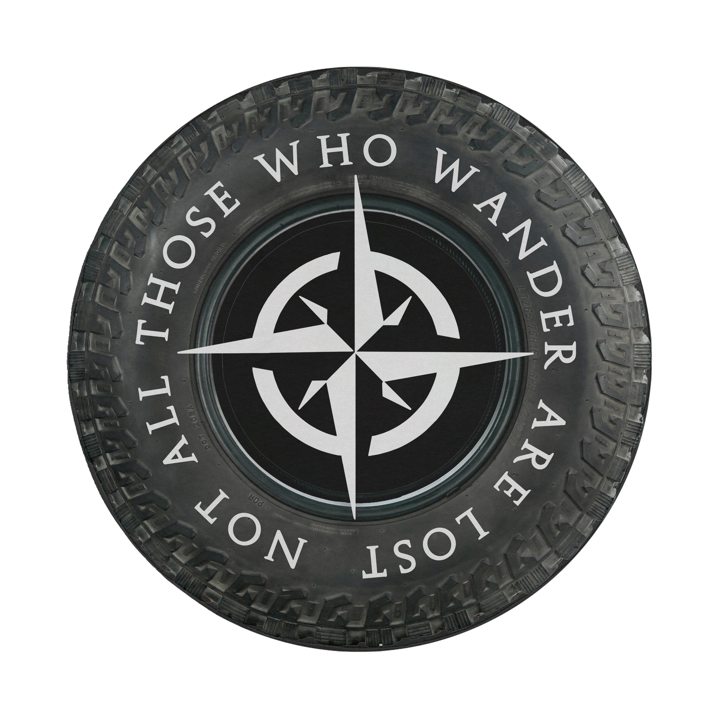 All-Terrain Wanderer spare tire cover lifestyle shot on SUV outdoors