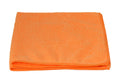 Folded orange microfiber cleaning cloth on white background for vinyl decal application prep