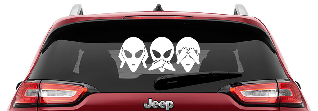 Hear No Evil See No Evil Speak No Evil Alien Head Vinyl Decal
