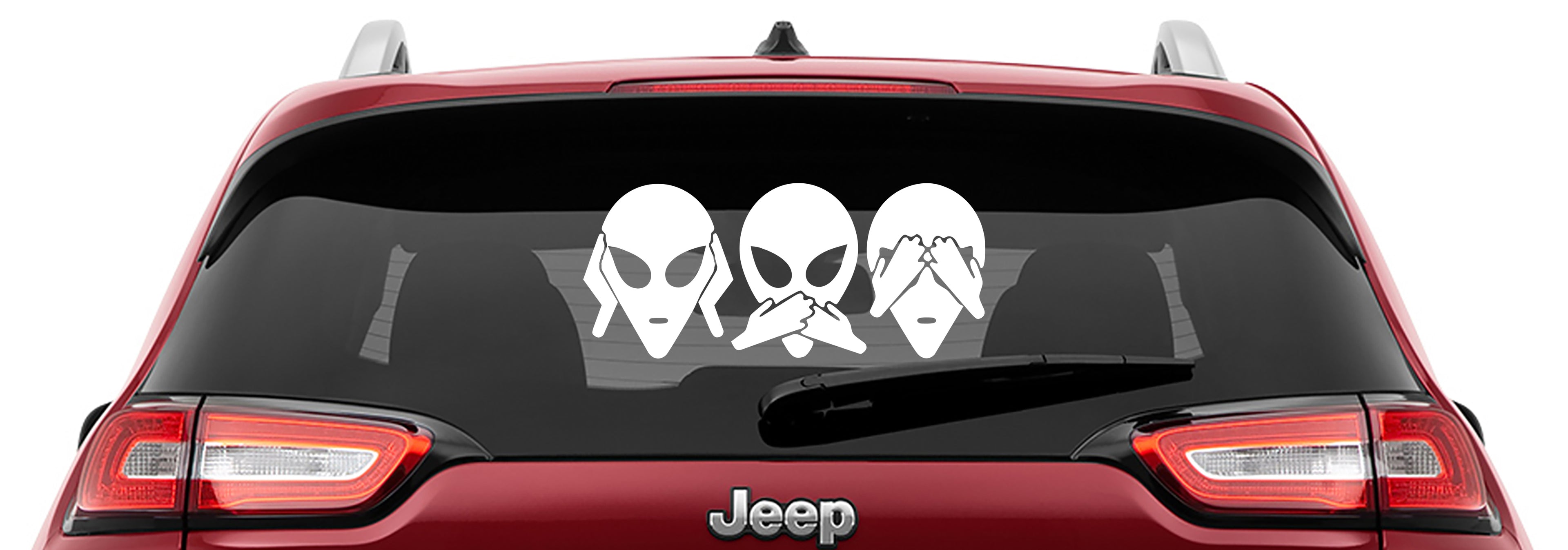 Hear No Evil See No Evil Speak No Evil Alien Head Vinyl Decal