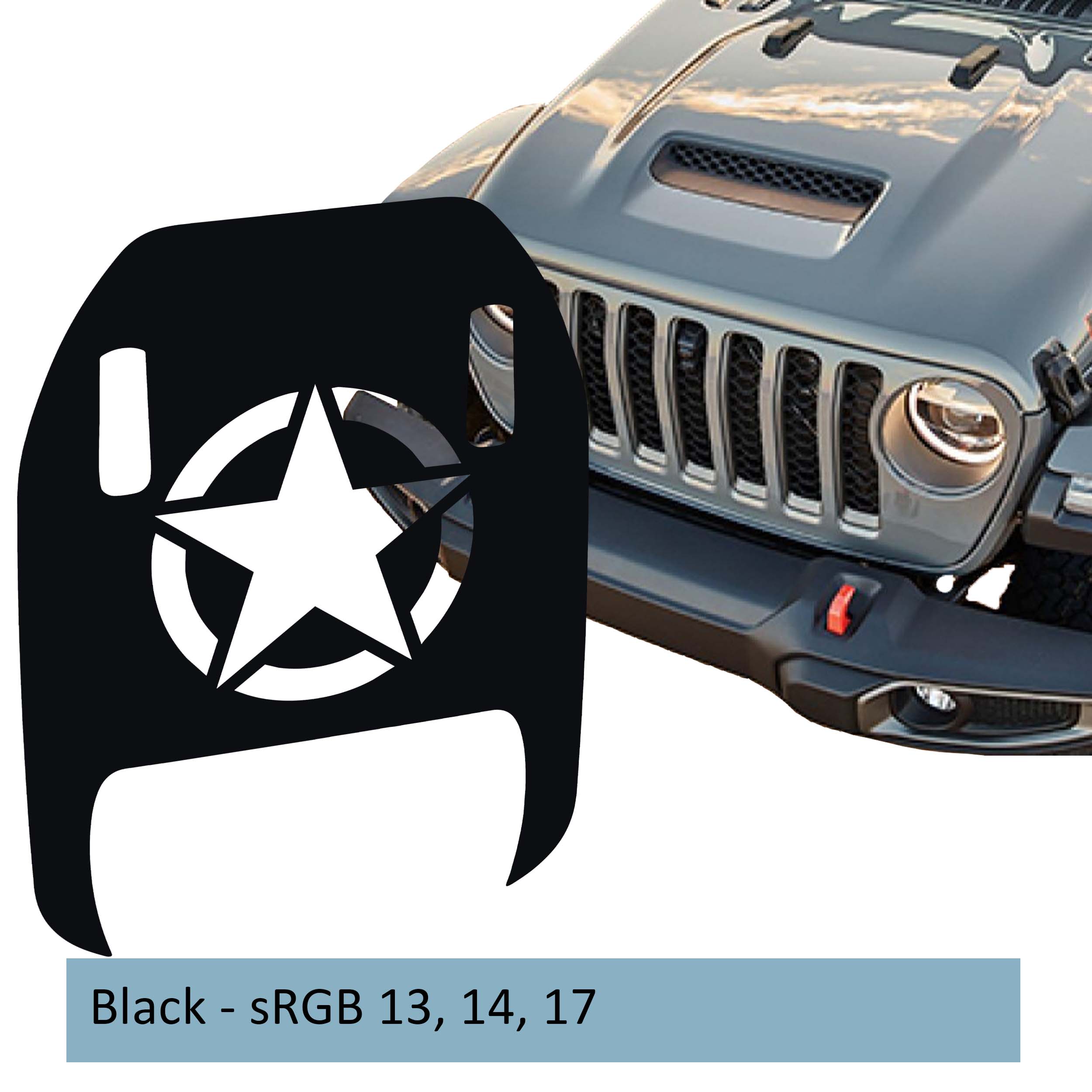 Alpha Romeo Clawed Foot Hood Decal - Fits 2018+ Wrangler JL Gladiator JT Mojave/392
